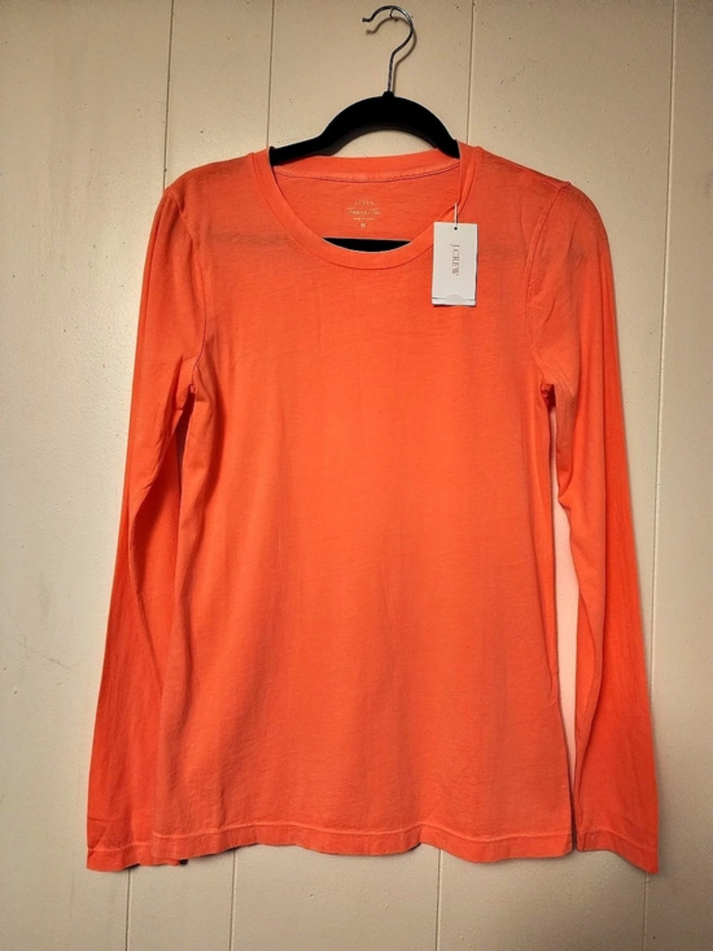 J.Crew Tissue Tee Long Sleeve Crewneck in Orange Size Medium